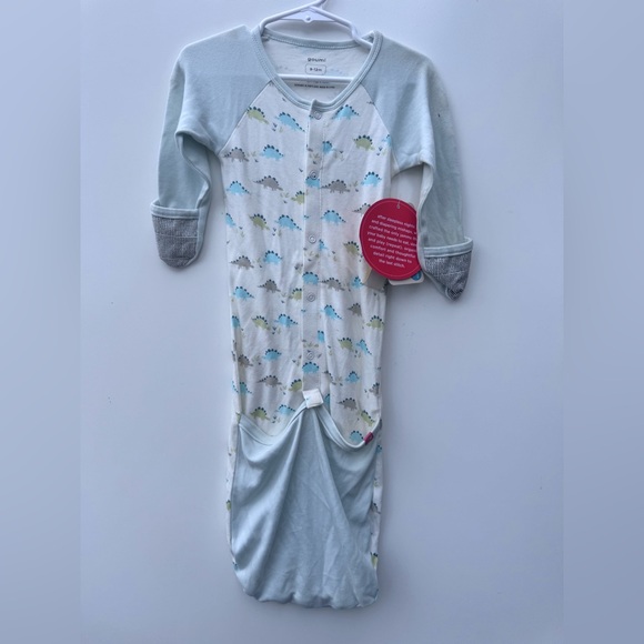 GOUMI JAMMS 24 HOUR CONVERTIBLE GOWN 9-12 mon dinosaur sleepsack cotton bamboo - Picture 1 of 13